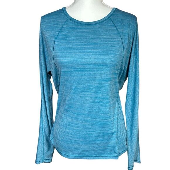 Lululemon Set To Sweat‎ Long Sleeve Shirt Relaxed In Heathered Teal Blue Medium - Picture 1 of 7
